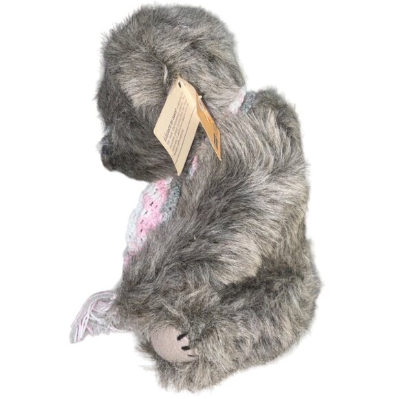 Elegant Plush Teddy Bear By Dakin With Glasses & Knit Scarf Gray Fur 12 Inch Col - Picture 3 of 12